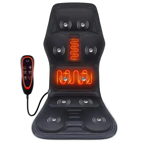 Electric Back Massager Infrared Full-Body Massage Chair Cushion Heating Vibrator