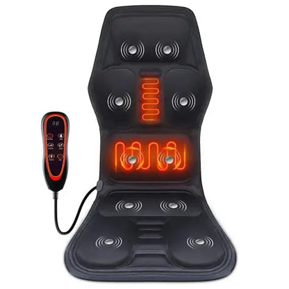 Electric Back Massager Infrared Full-Body Massage Chair Cushion Heating Vibrator